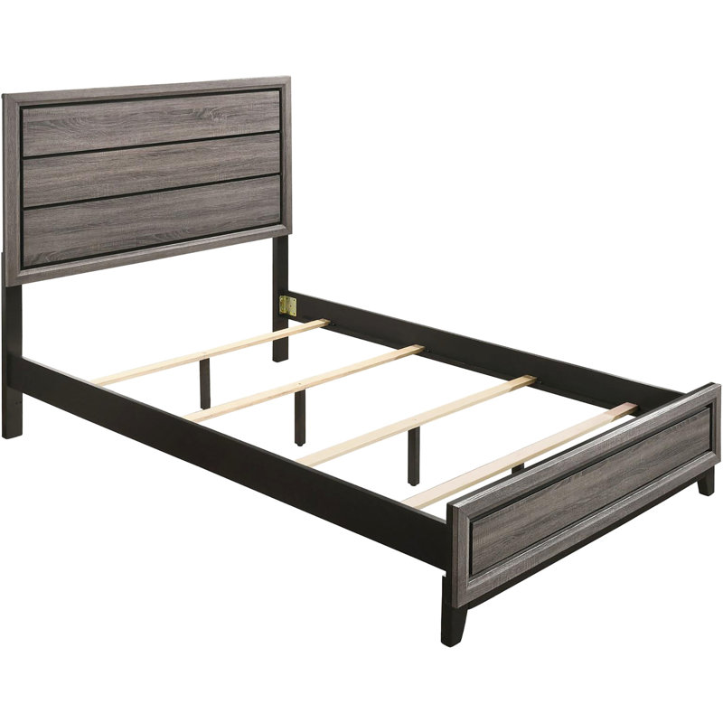 Grey Oak Queen Panel Bed, Boasting A Robust Build And Subtle Colour With Design For Bedroom Look