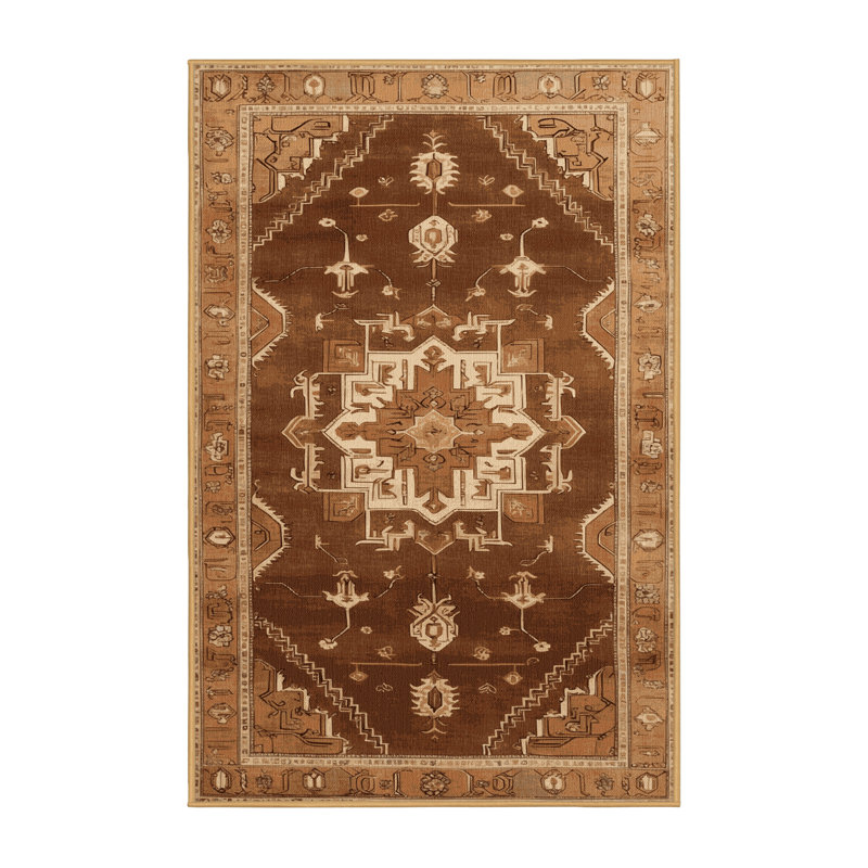 Tapis brun lavable à la machine, Rectangle 7 pi x 10 pi