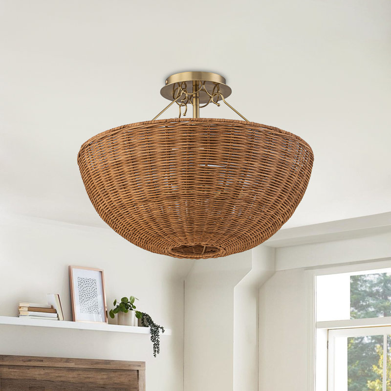 Plafonnier semi-encastré 3 lumières Boho Coastal