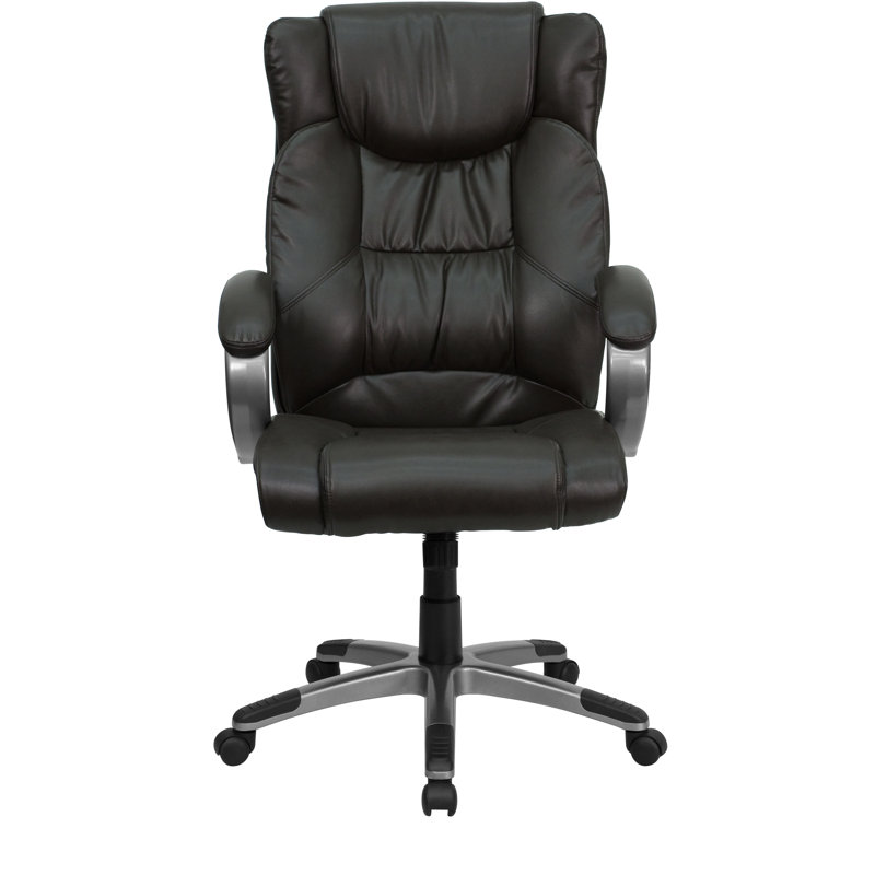Fauteuil de direction pivotant en cuir Crafton, Espresso brun