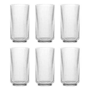 Ribbed Tall Drinking Glasses (Set of 4)