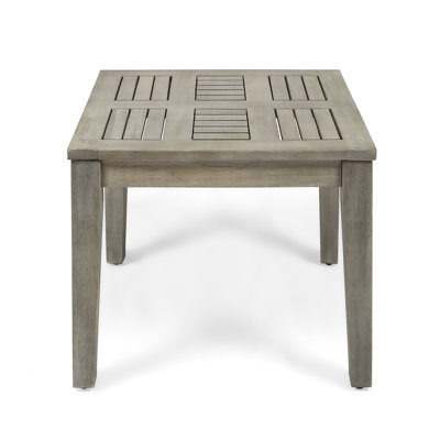 Wood Side Table, Grey, Seamlessly Matches Outdoor Decor, 20"X20"X16.14", 30Lbs Weight Load Grey Transitional Design For Garden, 20X20x16.14, Max Capacity