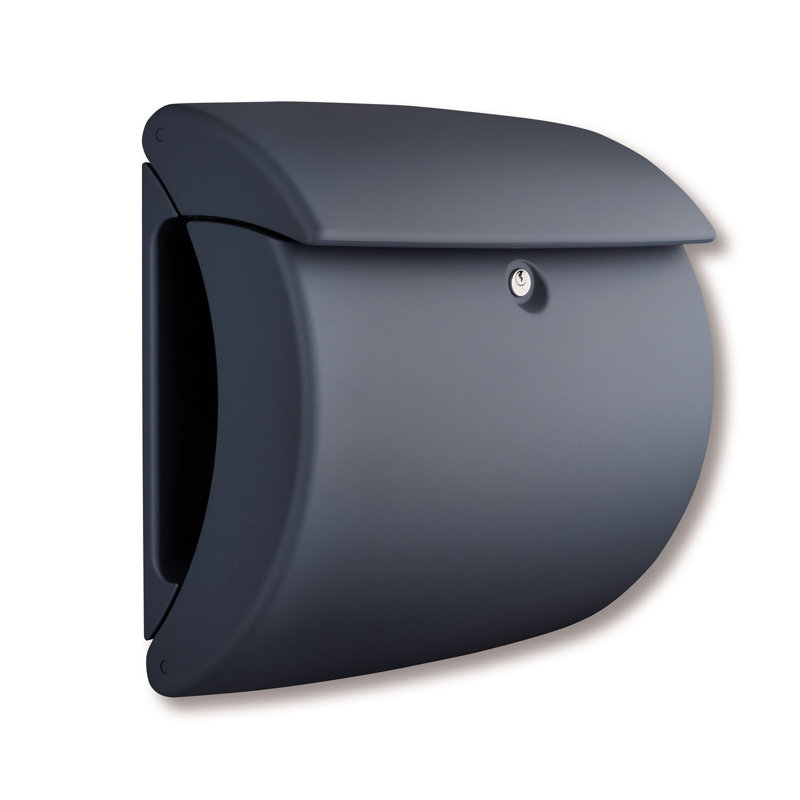Pearl Anthracite RAL7016 High Quality Lacquer Finish Wall Mounted Lockable Weatherproof Post Box & Intergrated Newspaper Holder