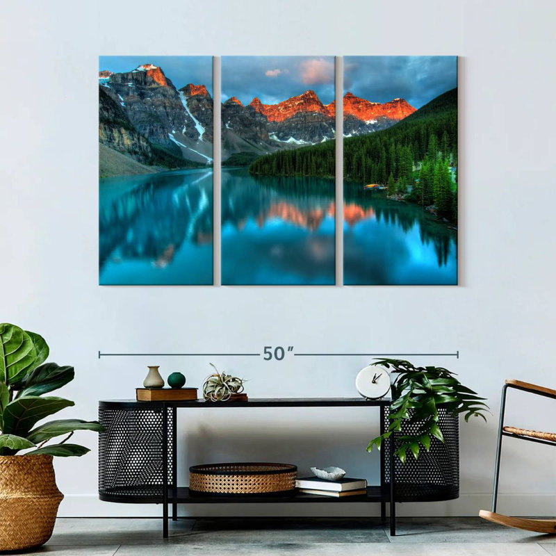 Tranquil Moraine Lake 3 pièces, H 32 po x l 50 po x P 1,25 po