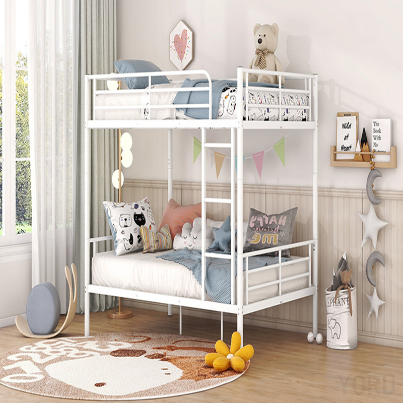 Full Over Full Metal Bunk Bed, White