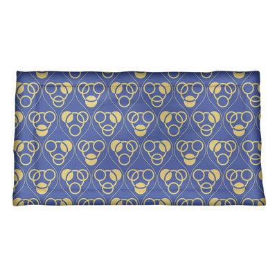 Taie décorative de coussin classique à motif de cercles et de vagues