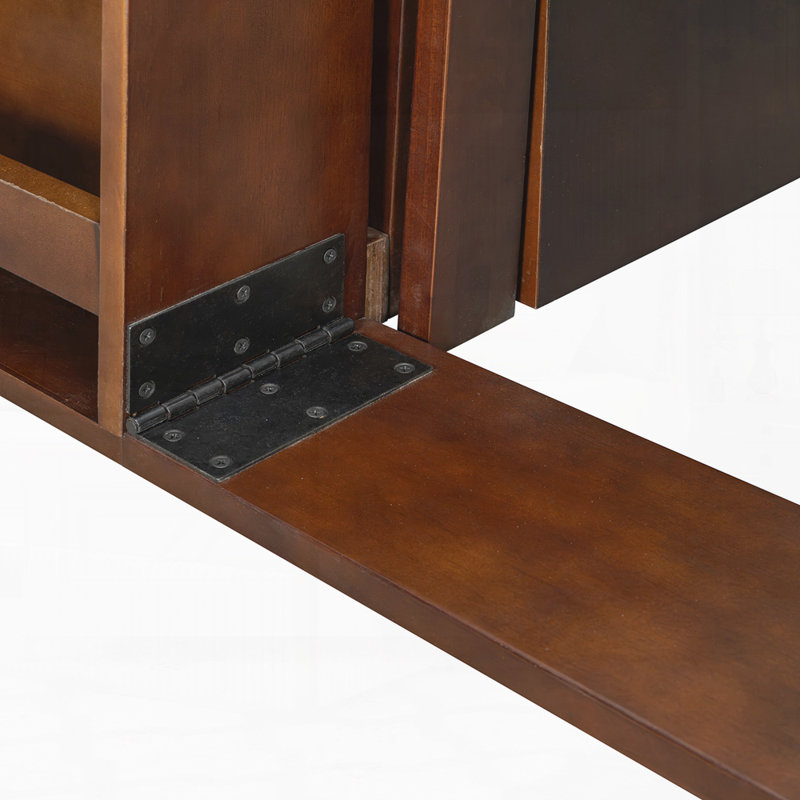 Modern Daybed with Removable Desk, Storage Drawers and Hydraulic Side Table, Queen, Espresso