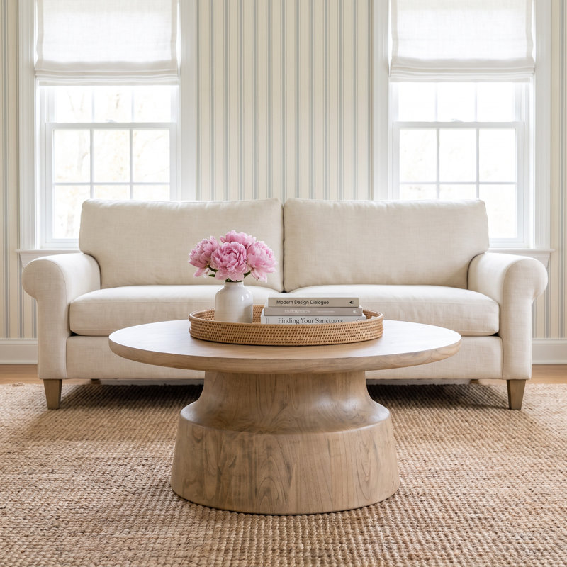 Table basse Rhys, Blanc givré