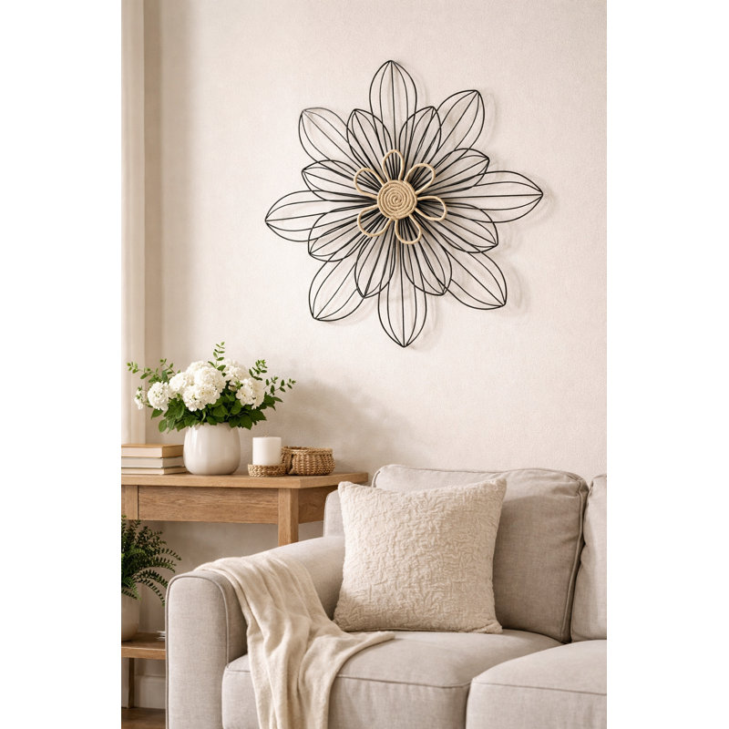 Décoration murale fleur en métal