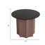 Table de bout d'appoint Cid Ingo, plateau en verre miroir noir de 32 pouces, base rouge vin