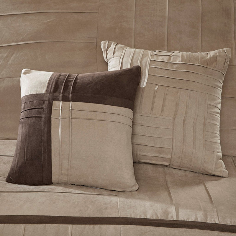 7 Piece Comforter Set Beige