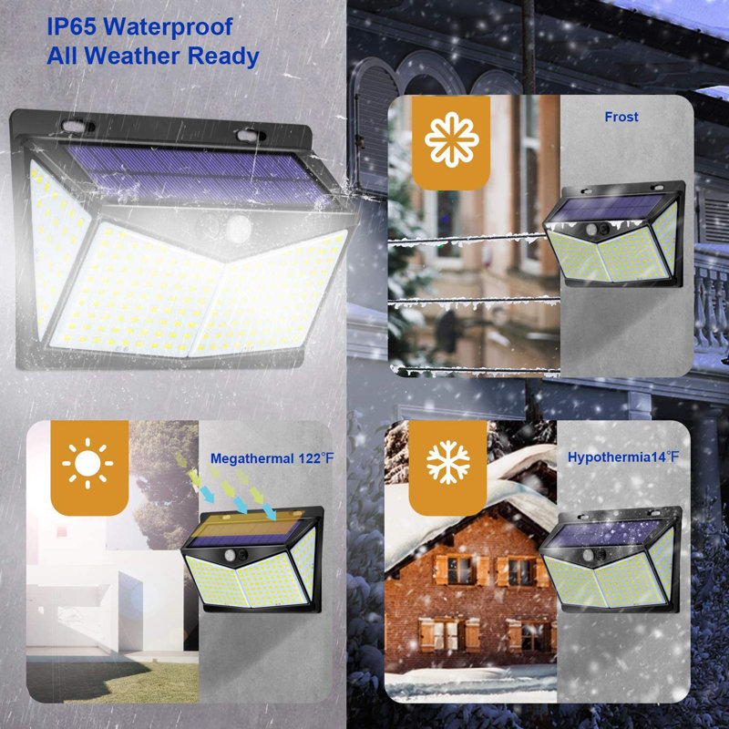 1 - Head LED Solar Powered Dusk to Dawn Outdoor Security Flood Light with Motion Sensor and Timer