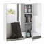 Armoire de salle de bain à miroir, armoire à pharmacie à cadre en acier 24 po x 22 po, rangement mural avec portes doubles