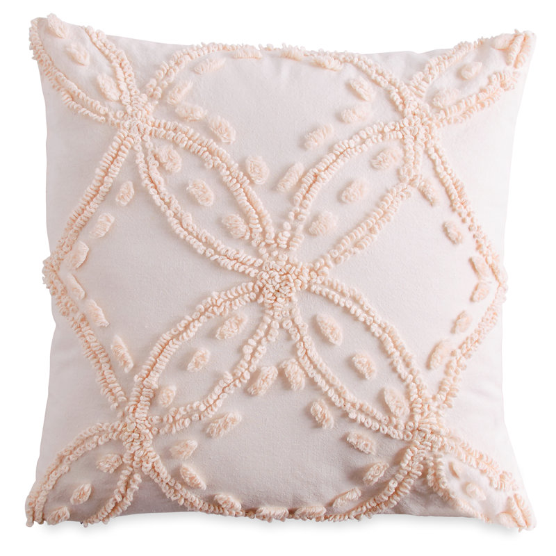 Square Cotton Pillow Cover & Insert, Blush