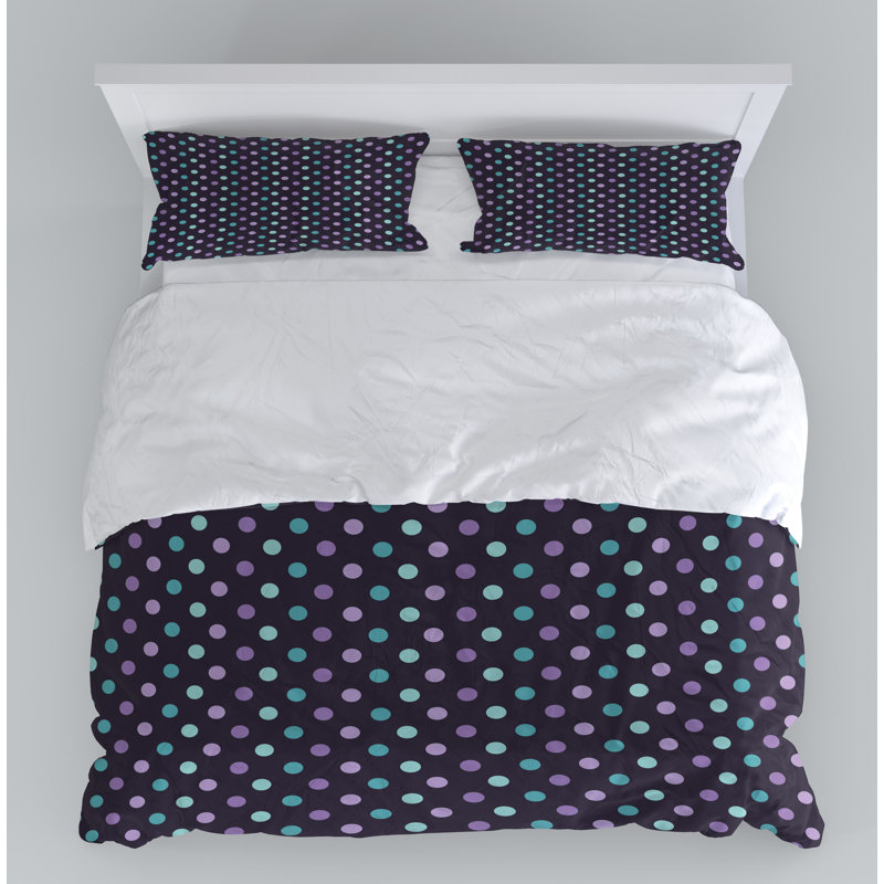 Polka Dot Duvet Cover, King Duvet Cover + 2 King Shams