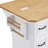 56 inch Kitchen Island with Rubber Wood Veneer Drop Leaf, Power Outlet, 4 Door Shelves, Embossed Vertical Stripe Rolling Kitchen Cart on 4 Wheels with 6 Deep Drawers for Kitchen, Dining Room-2019850113
