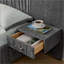 Structure de lit tapissier avec tissu en chenille à motif plissé, lit plateforme avec tête de lit et structure de lit-2001061965-2001061954