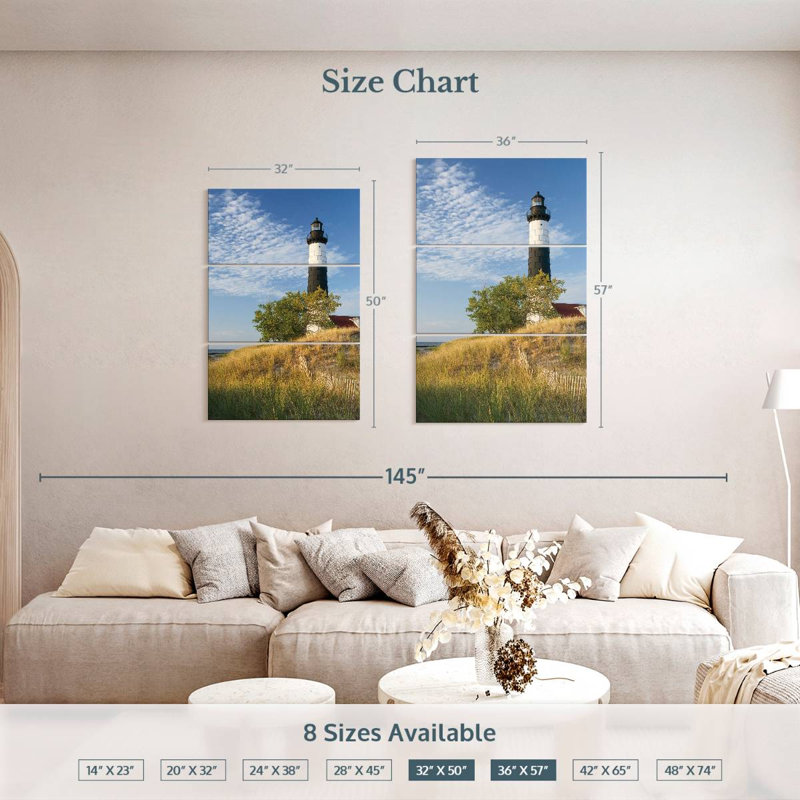 Phare Lilie Big Sable Point II, H 57 po x l 36 po