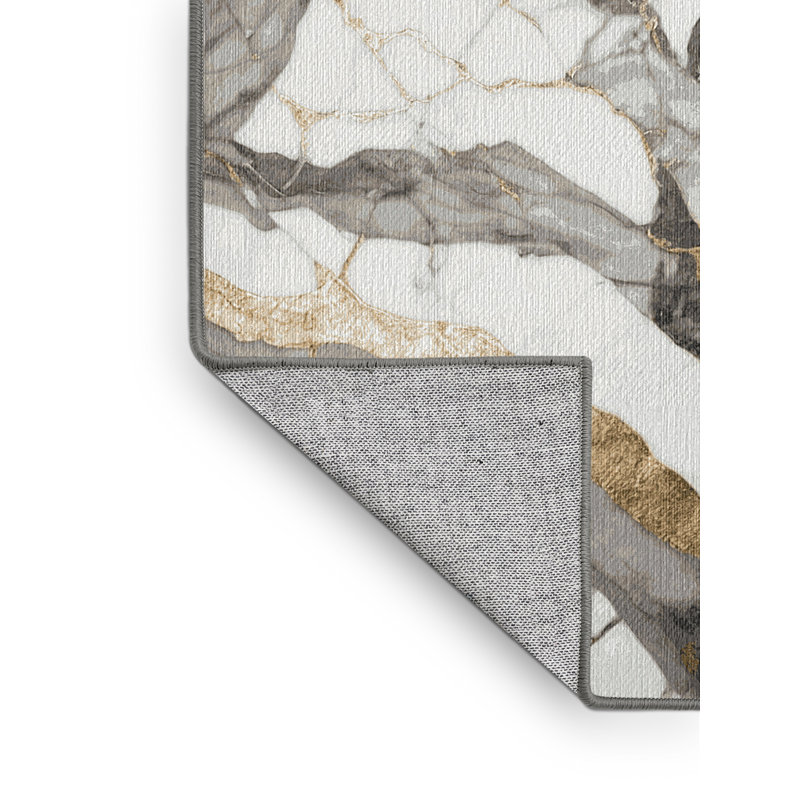Machine Washable Gray Area Rug, Rectangle 8' x 10'