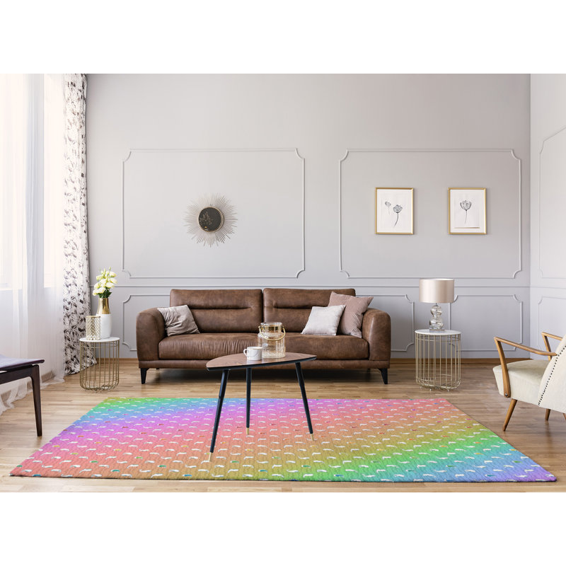 Tapis saumon/rose/bleu baleines, Rectangle 9 pi x 12 pi