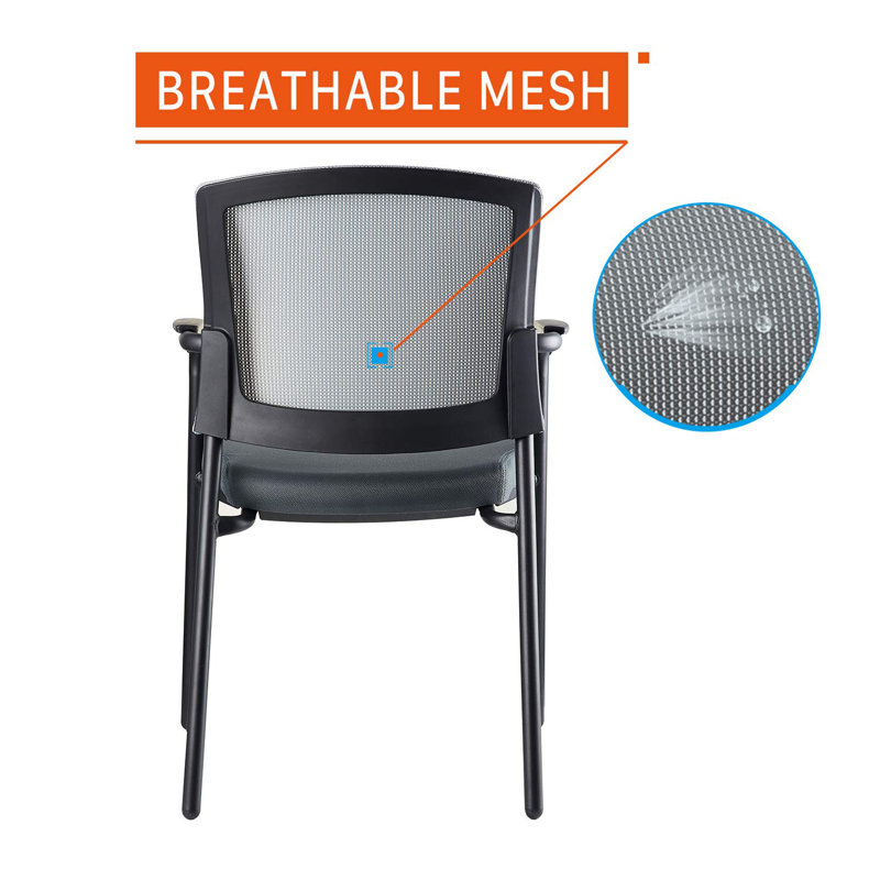 Gray Mesh Stackable Office Chair with Metal Frame