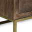 Table de chevet 3 en bois de manguier avec une combinaison contemporaine de noyer et de fer