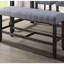Banc de comptoir patiné avec revêtement gris - Pieds pour salle à manger, siège rembourré en mousse d'appoint