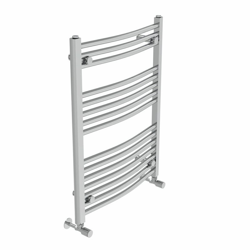 Cano Curved Heated Towel Rail Radiator Bathroom Ladder Warmer, 80cm H x 60cm W x 5.6cm D, Chrome