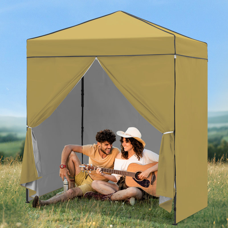 6x4 Canopy Tent, Heavy Duty Pop up Canopy with Sidewalls, Beige