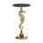 Hornblow Aluminum Metal Sea Horse Side End Gold Accent Table with Black Marble Table Top-1061416530