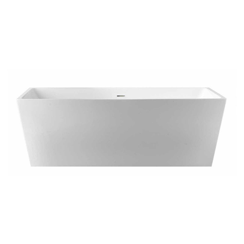 Jasmine 66.88'' x 31.5'' Freestanding Soaking Acrylic Bathtub, Gray