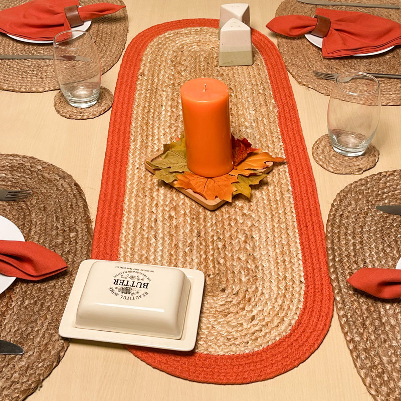 TABLE RONDE VERona, 13 po x 36 po, Naturel / orange
