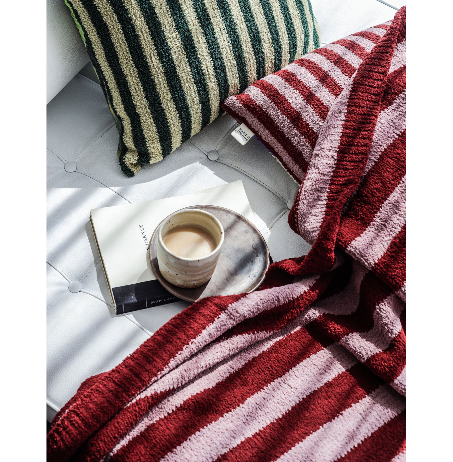 Sunset Soiree Throw Blanket, Cherry Striped