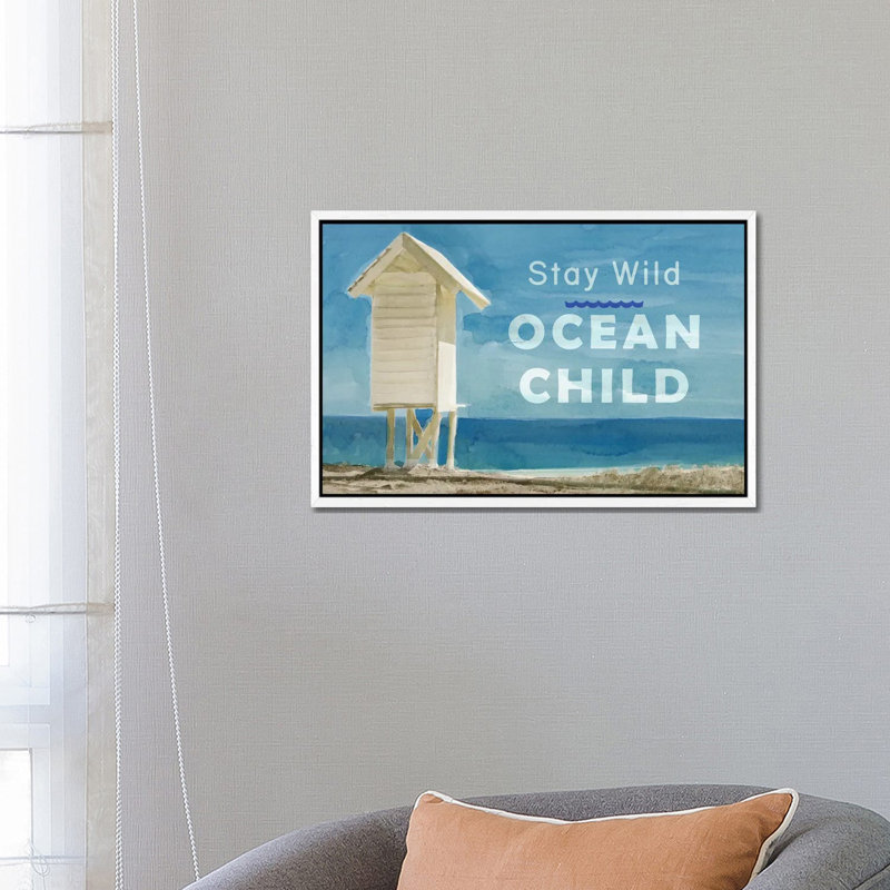 Ocean Child 1 Piece Wall Art on Canvas, 66.04 cm H x 45.72 cm W, White Floater Frame