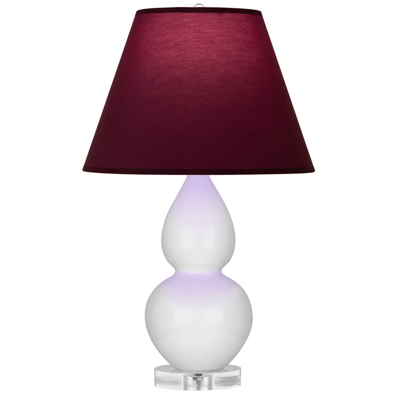 Petite lampe d'appoint à double gourde, Lis, Prune / lavande