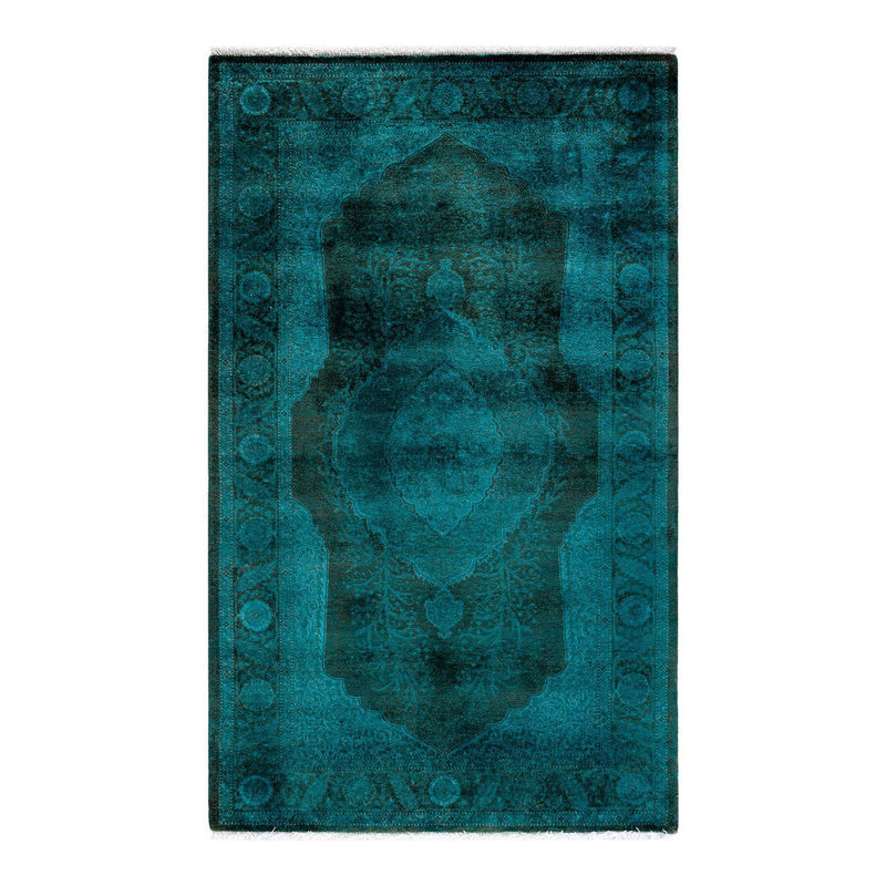 Holsworth One-of-a-Kind 3' 2" X 5' 3" New Age Wool Area Rug Blue