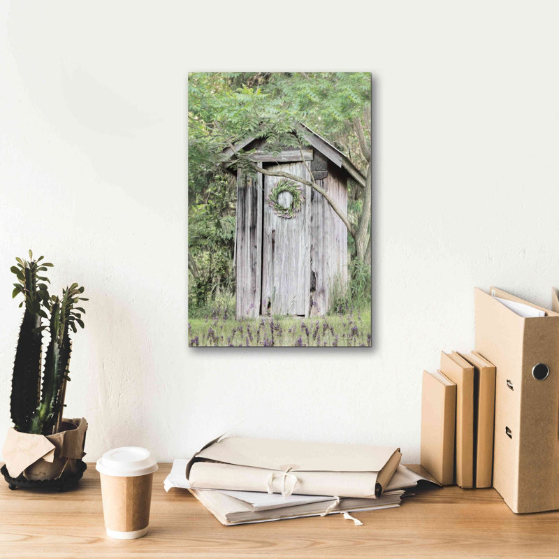 «Lavender Outhouse» par Lori Deiter, art mural sur toile, H 18 po x l 12 po x P 0,75 po