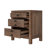 Rustic Farmhouse Style 3-Drawer Nightstand With Cup Pulls And Integrated Charge Station, Small Bedside Table