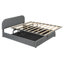 Grand lit plateforme tapissier Teddy