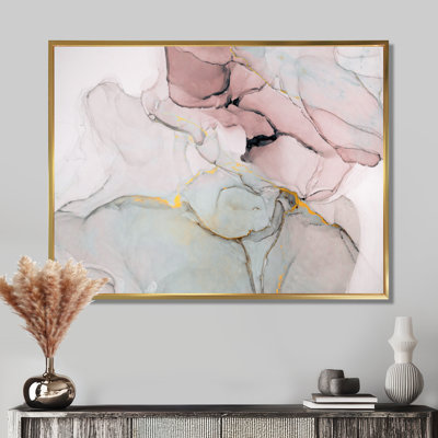 " Pink And Golden Marble Ripples II "