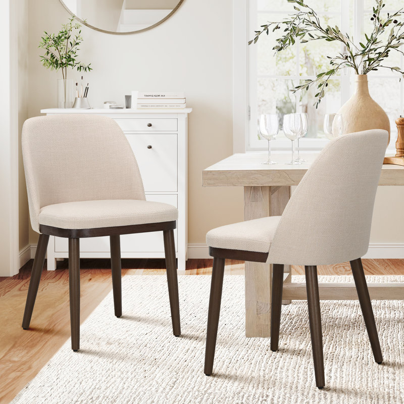 Chaise de salle à manger rembourrée Modern, Beige