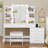 Large Makeup Vanity Table With Mirror & Lights, Vanity Desk With 6 Large Drawers & Charging Station, Vanity Table, Vanity Set For Bedroom, White-875355876