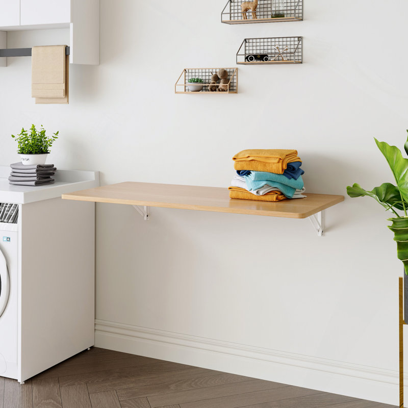 Table pliante de salle de lavage pour salle à manger murale, Bois robuste