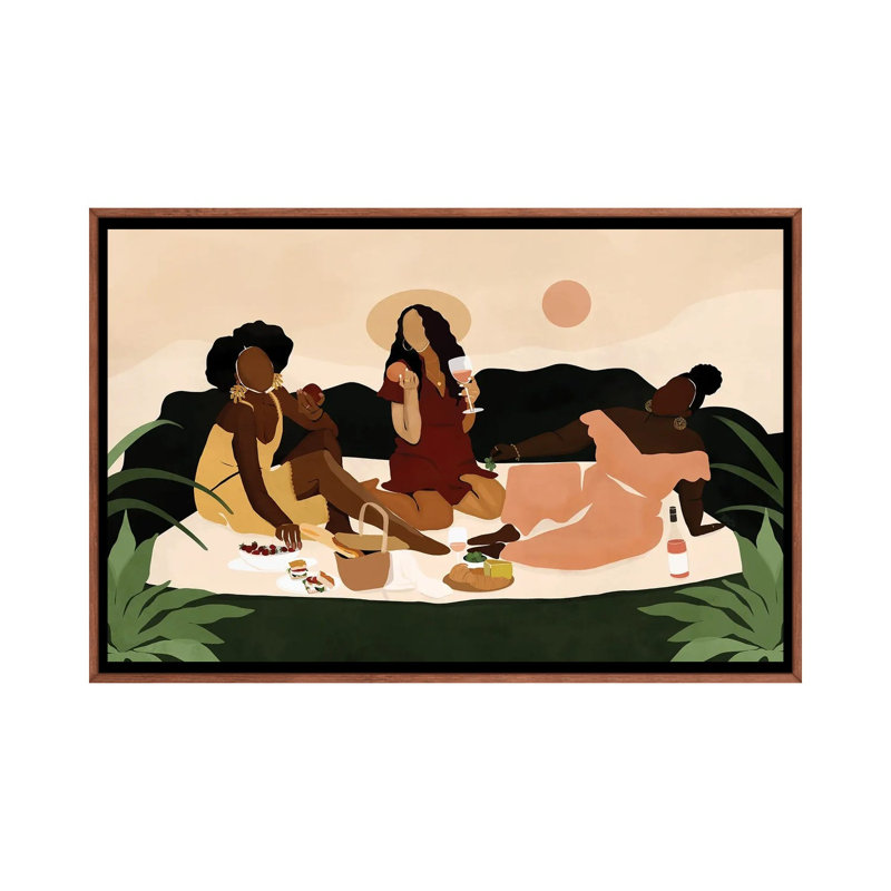 « SIS-nic » par Bria Nicole-impression d’art graphique, H 18 po x l 26 po x P 1,5 po, Toile avec cadre en bois brun classique