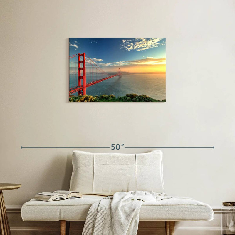 Lilie Golden Gate Bridge, coucher de soleil, H 20 po x l 30 po