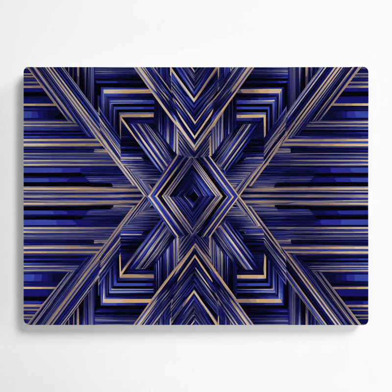 Art mural bleu op Op 82, H 24 po x l 36 po x P 0,05 po