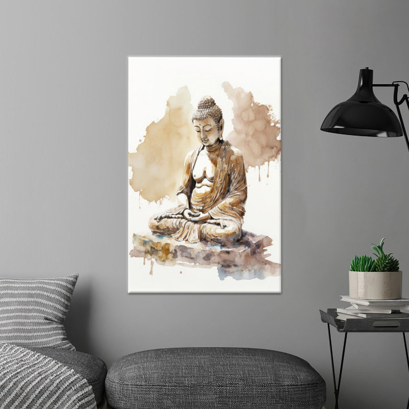 Impression sur toile de Bouddha: art moderne pour la méditation sereine, 1 pièce, H: 17,8 po x l: 13,8 po