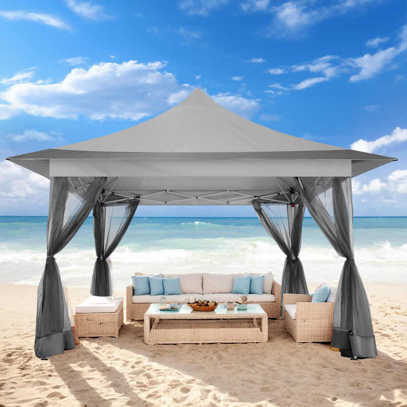 12x12FT Pop Up Gazebo Canopy Tent Outdoor Waterproof Upgrade Portable Gazebo with Mosquito Nettings and Carry Bag for Patio Garden Lawn