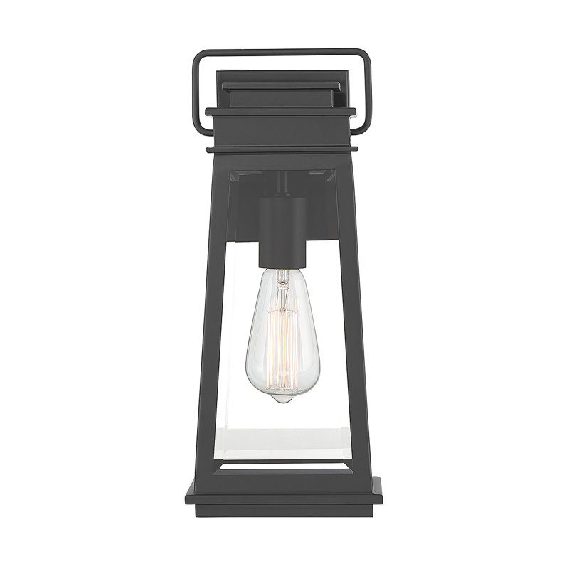 Boone 1-Light Outdoor Wall Lantern in Matte Black, 15.25" H x 6.25" W x 6.5" D