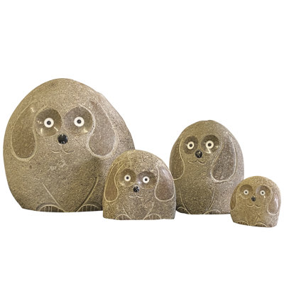 Famille de chiens Boulder 4 pièces 6 po 8 po 12 po Stone Age Creations